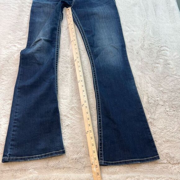 Silver Jeans Womens 28x33 Tuesday Boot Cut Low Rise Blue Denim Dark Wash Stretch - Picture 6 of 11